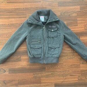 Blac Label Pink Gray Wool Blend Jacket Juniors Medium